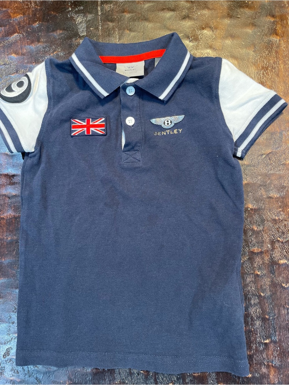 Bentley Motors Heritage Boys Polo Shirt Navy Union Jack BL1468X